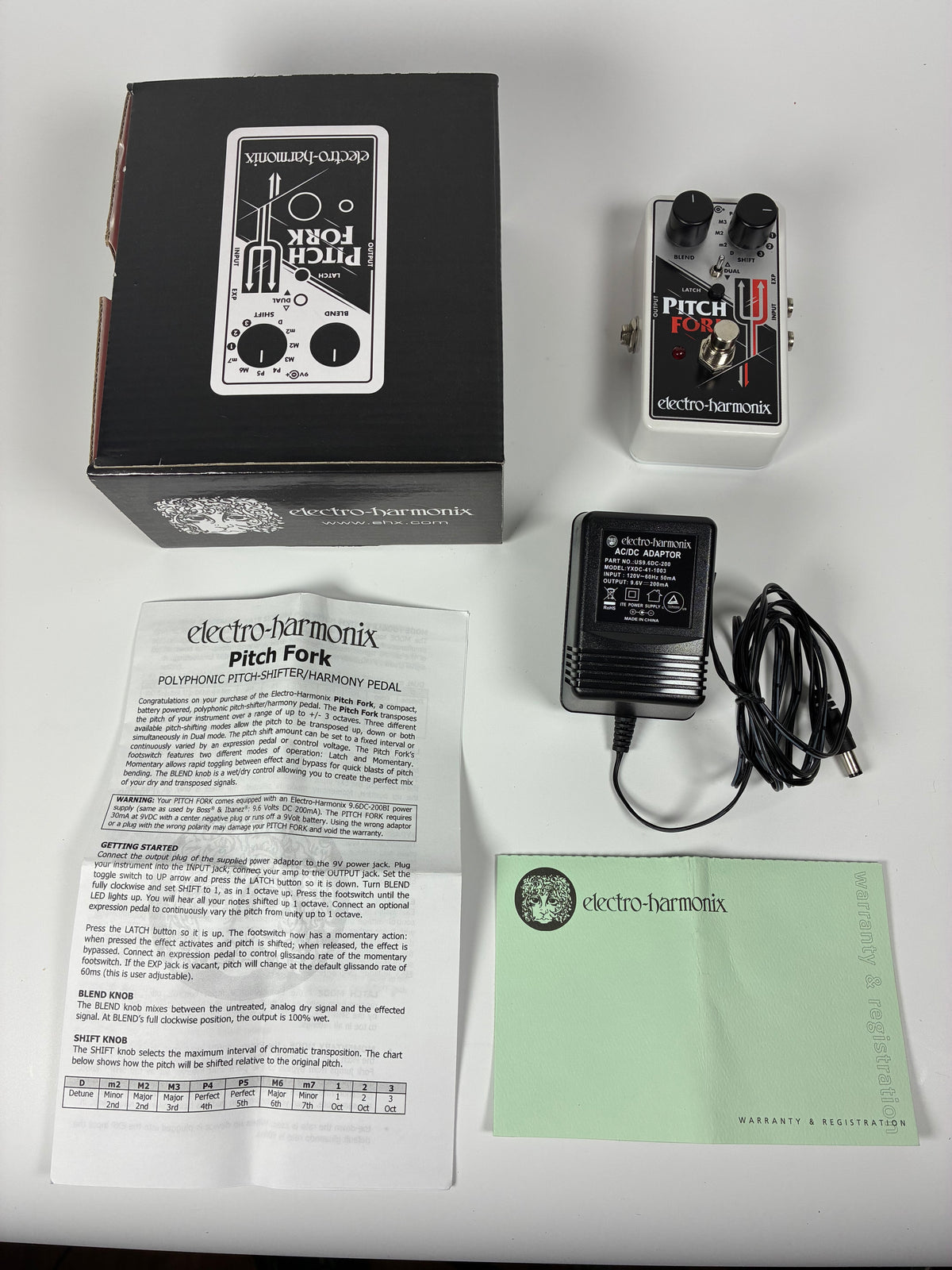 Electro-Harmonix Pitch Fork Polyphonic Pitch Shifter / Harmony Pedal - Excellent Condition with Box, Documents and Power Supply