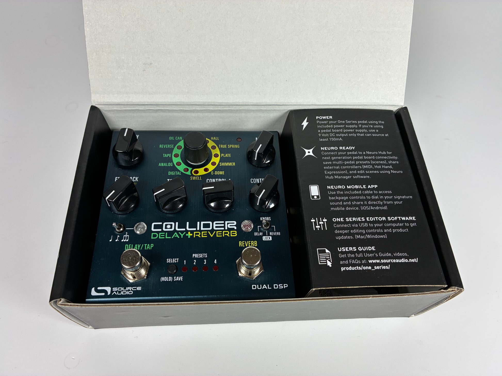 Source Audio SA263 Collider Delay + Reverb - Excellent Condition with Box, Documents, and Cables
