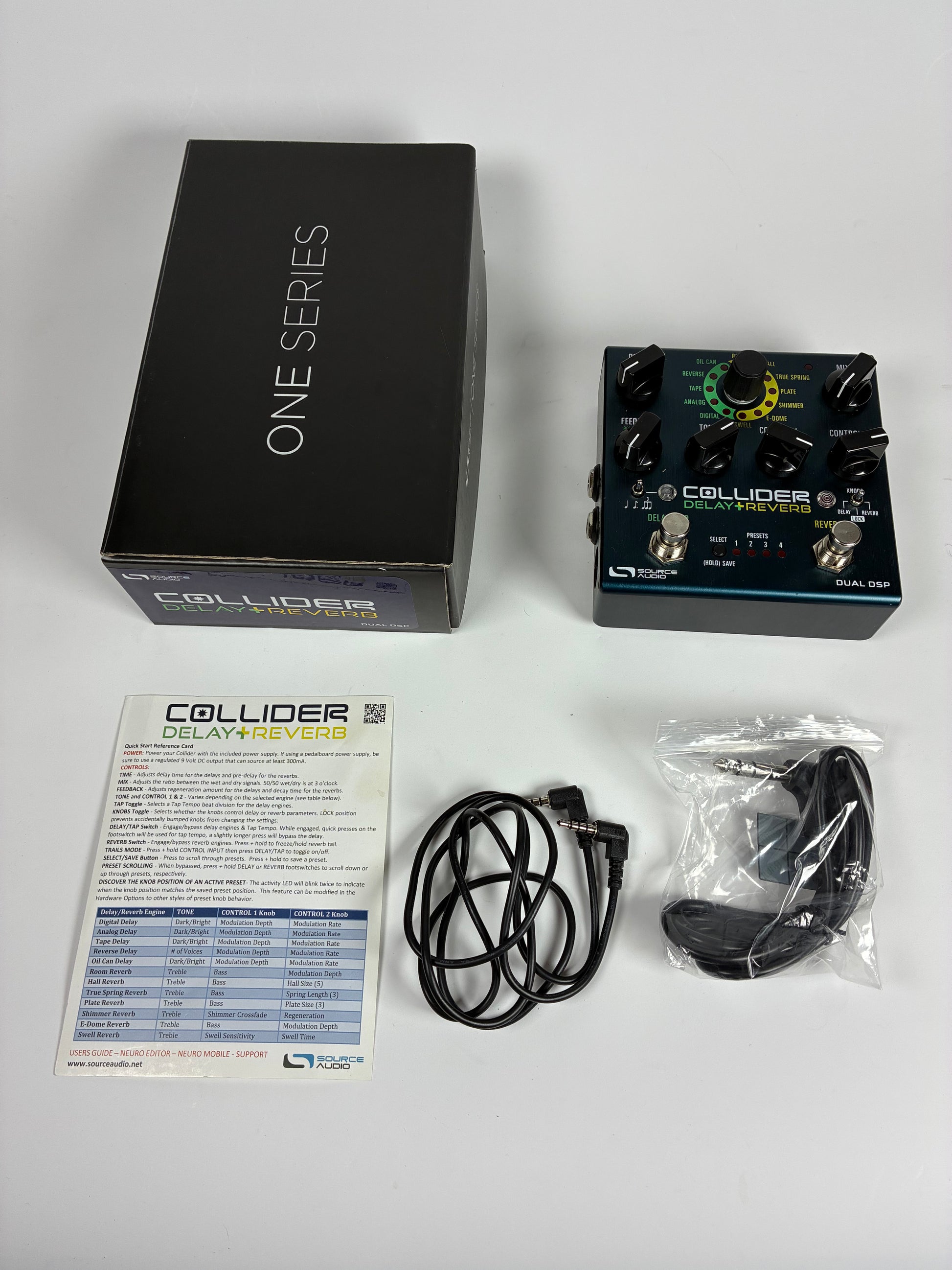 Source Audio SA263 Collider Delay + Reverb - Excellent Condition with Box, Documents, and Cables