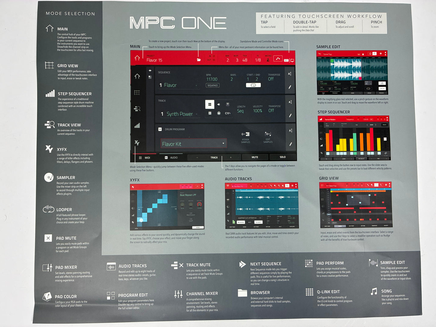 Akai MPC One Standalone MIDI Sequencer - Excellent Condition with Box, Documents and Power Supply
