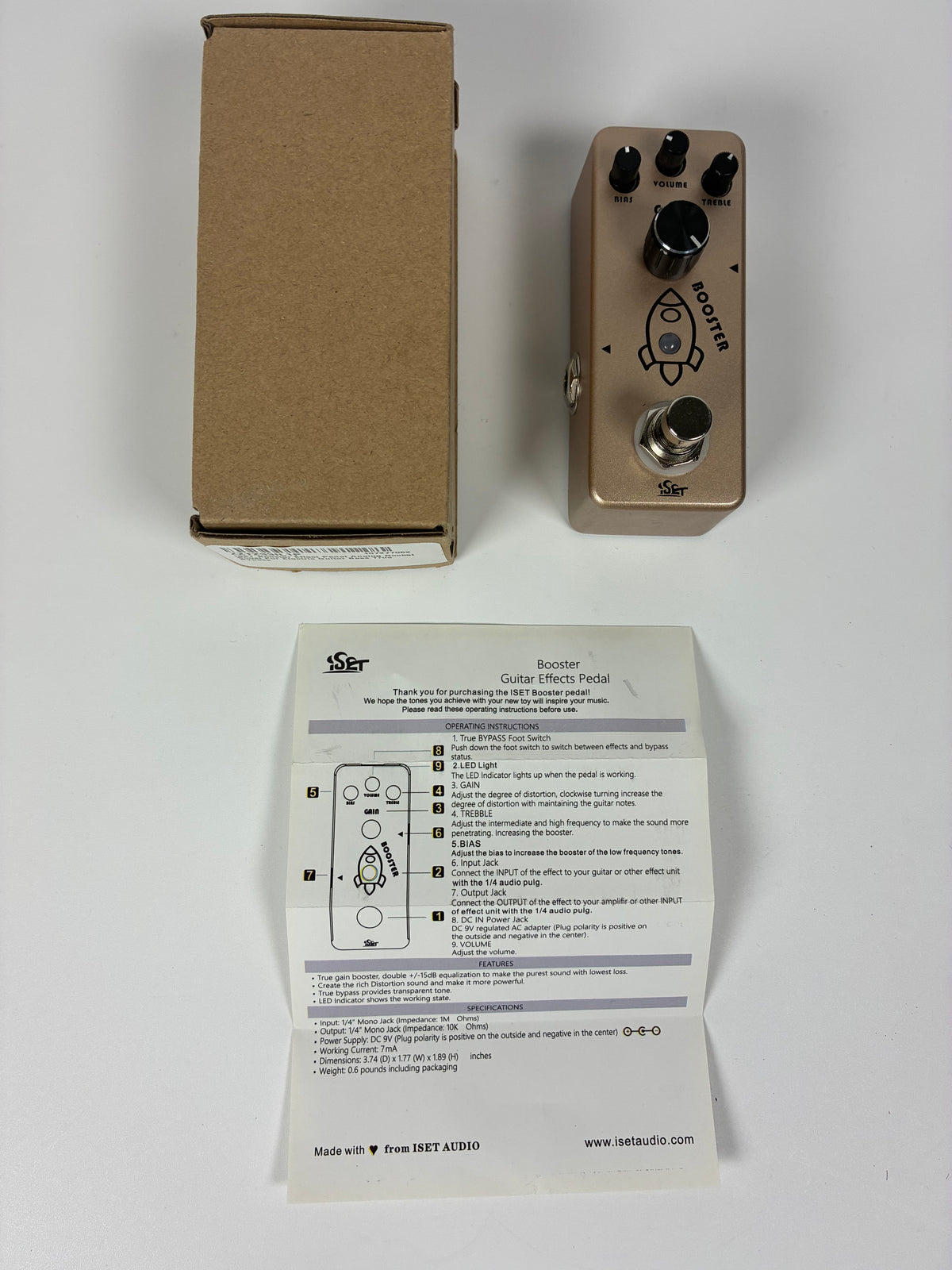 iSET Booster Guitar Booster Pedal - Excellent Condition with Box