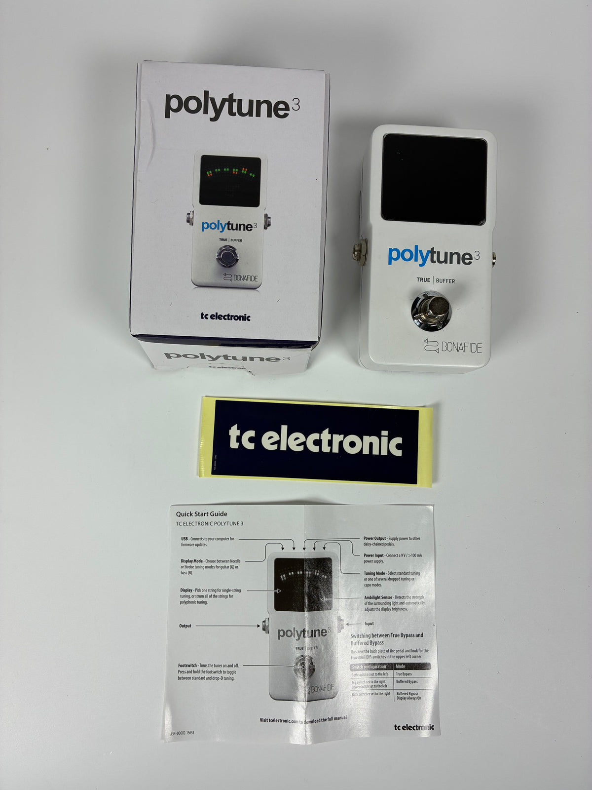 TC Electronic Polytune 3 Polyphonic Tuner Pedal - Excellent Condition with Box and Documents
