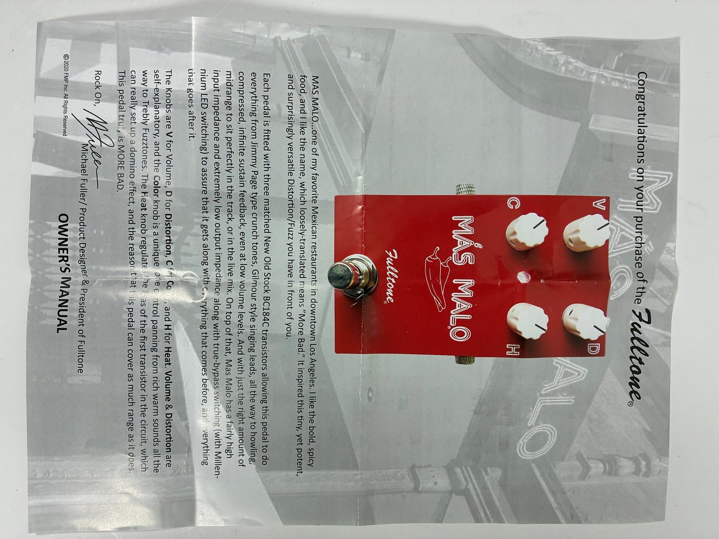 Fulltone Mas Malo Distortion / Fuzz - Excellent Condition with Box