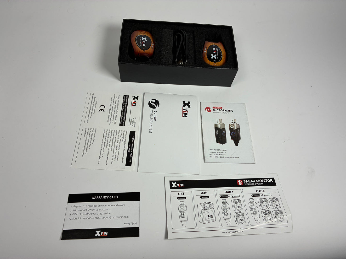 Xvive U2 Wireless Guitar System - Sunburst - Excellent Condition with Box and USB Charging Cable
