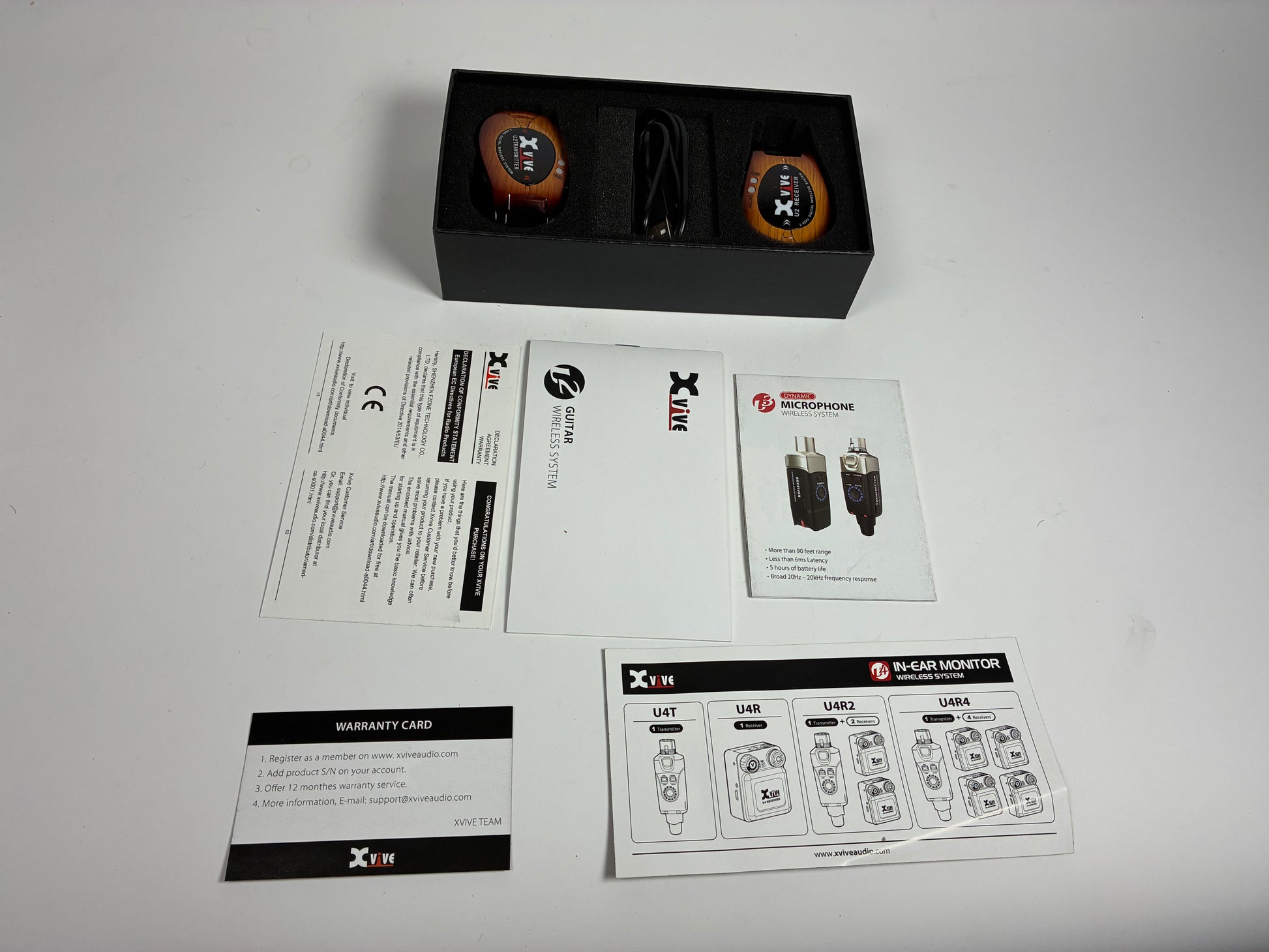 Xvive U2 Wireless Guitar System - Sunburst - Excellent Condition with Box and USB Charging Cable