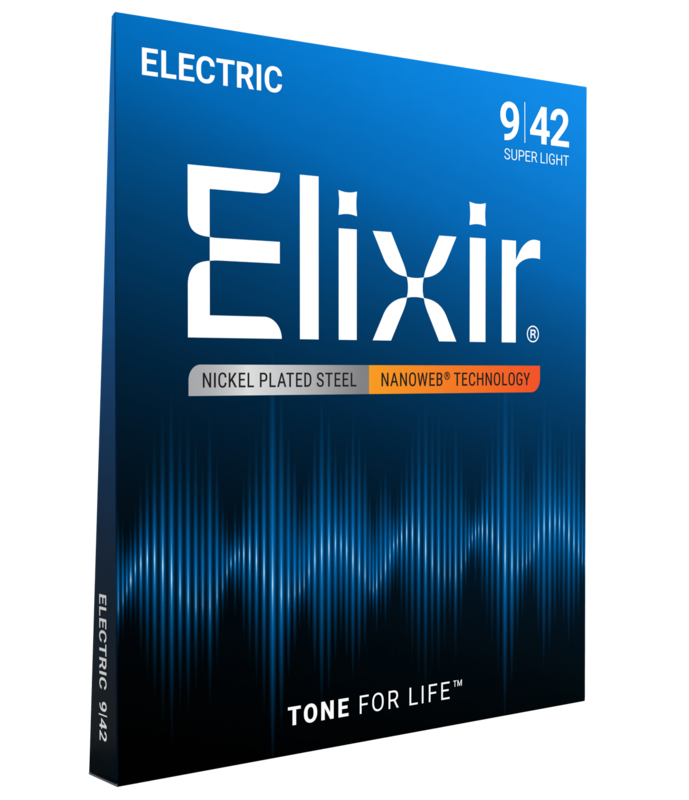 Elixir Electric Guitar Strings, NANOWEB, Super Light (.009 -. 042)