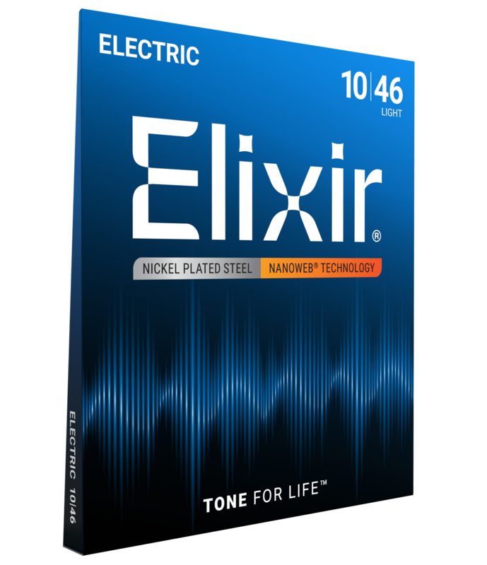 Elixir Electric Guitar Strings, NANOWEB, Light (.010-.046)