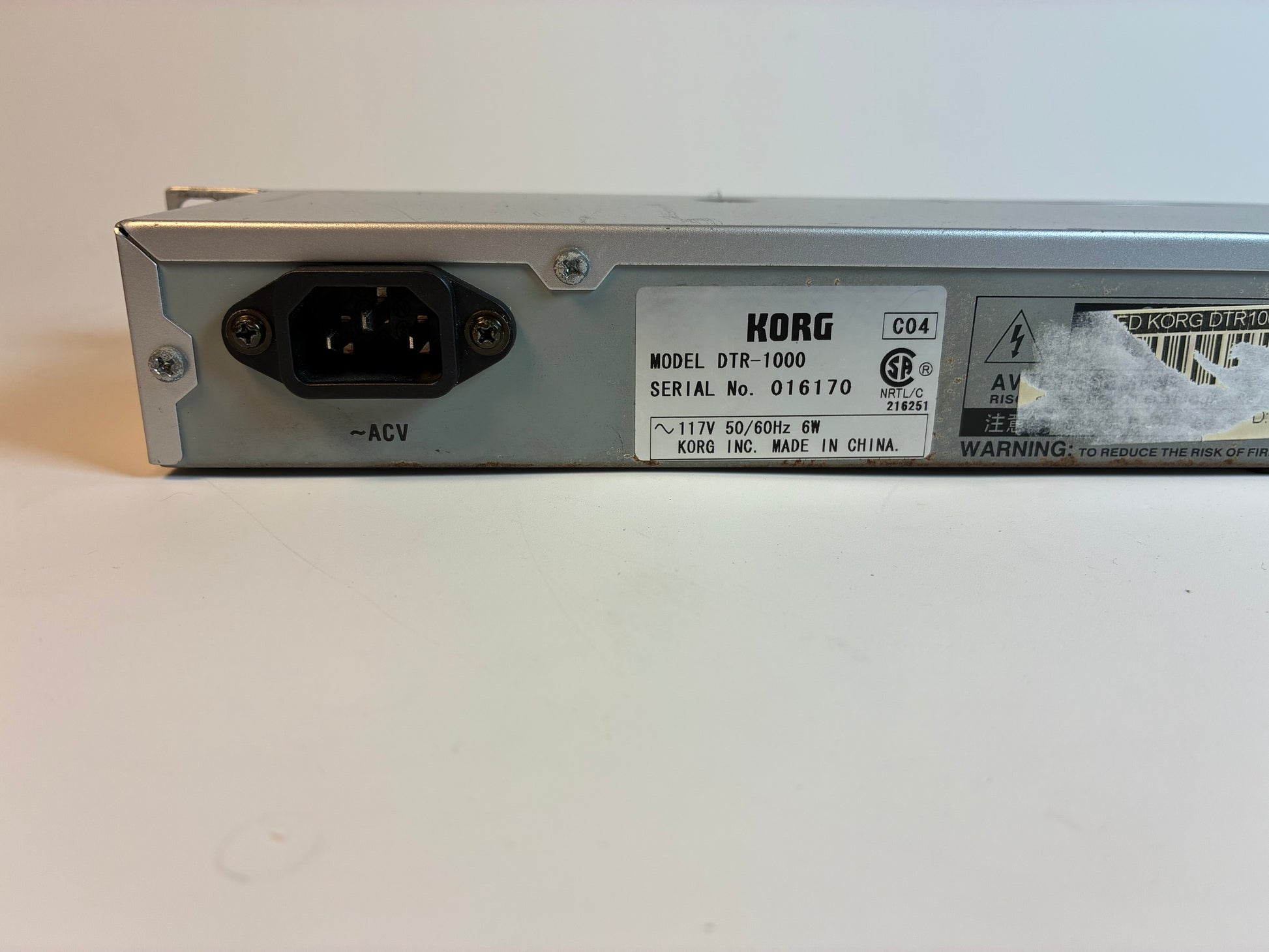 Korg DTR-1000 Rack Tuner with Power Cable