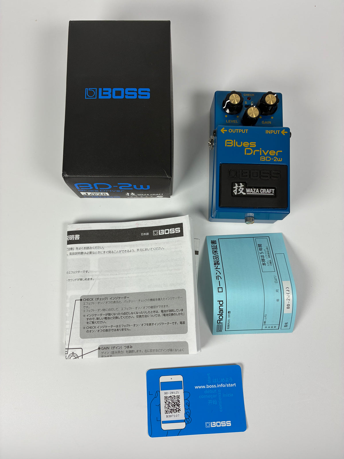 Boss BD-2W Blues Driver Waza Craft - Excellent Condition with Box and Documents