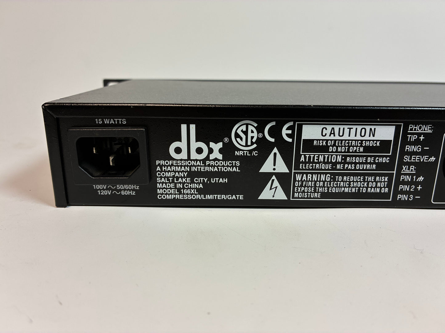 dbx 166XL Stereo Compressor / Limiter / Gate - Excellent Condition