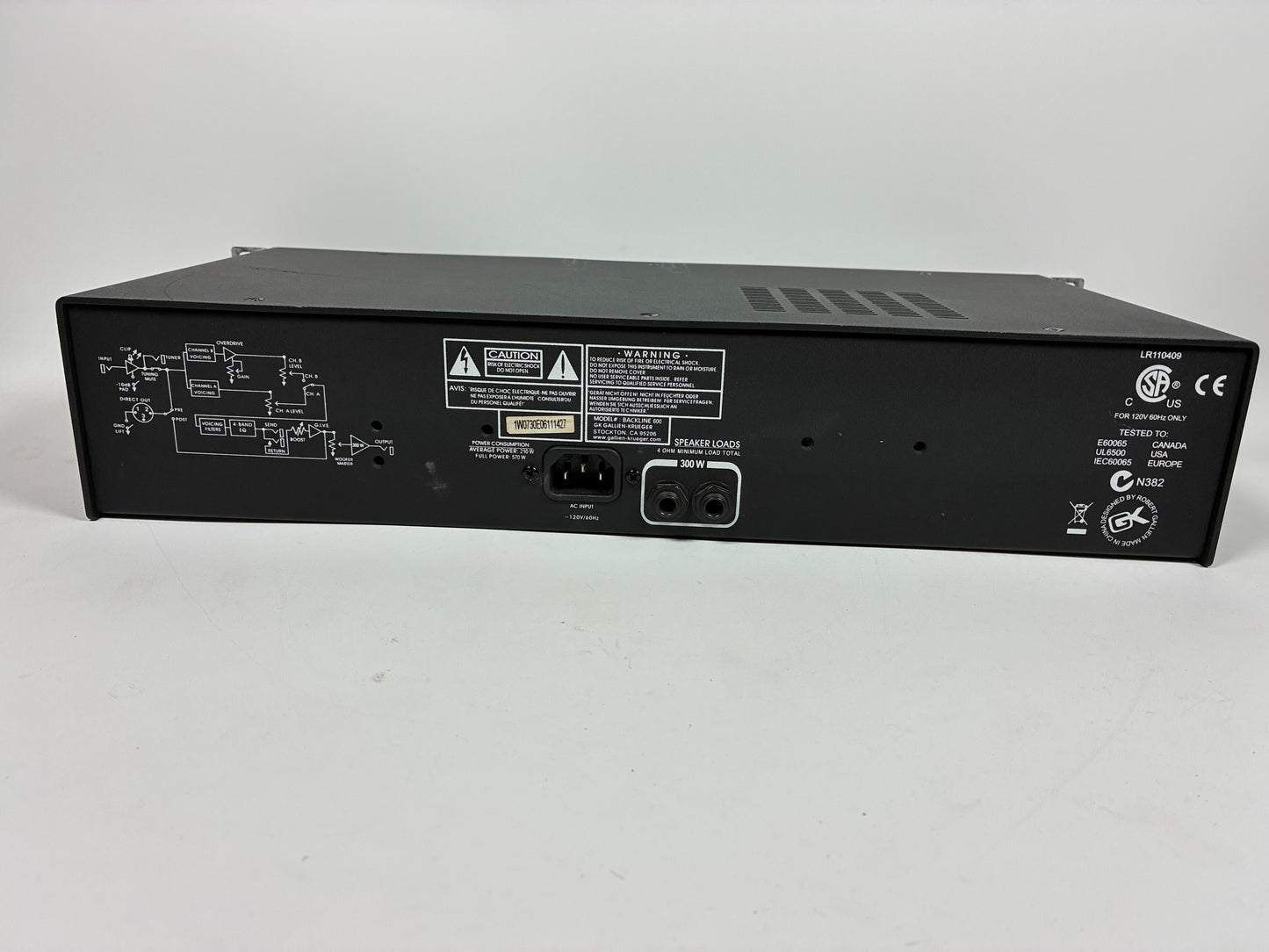 Gallien-Krueger Backline 600 2-Channel 300-Watt Bass Amp Head