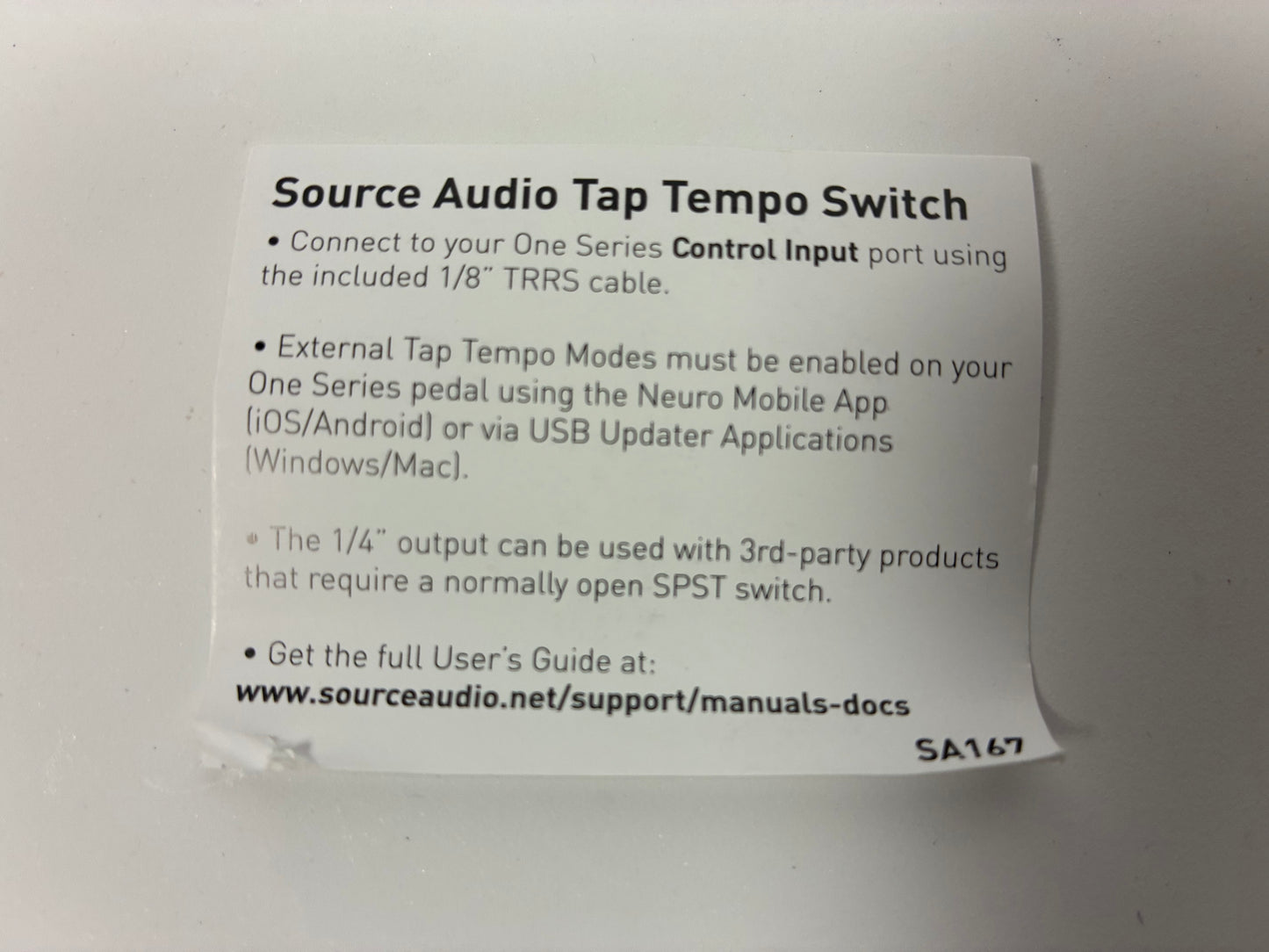 Source Audio SA167 Tap Tempo Footswitch  - Excellent with Box