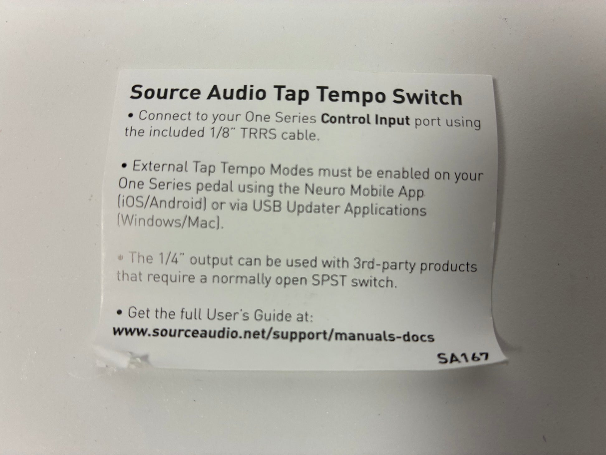 Source Audio SA167 Tap Tempo Footswitch  - Excellent with Box