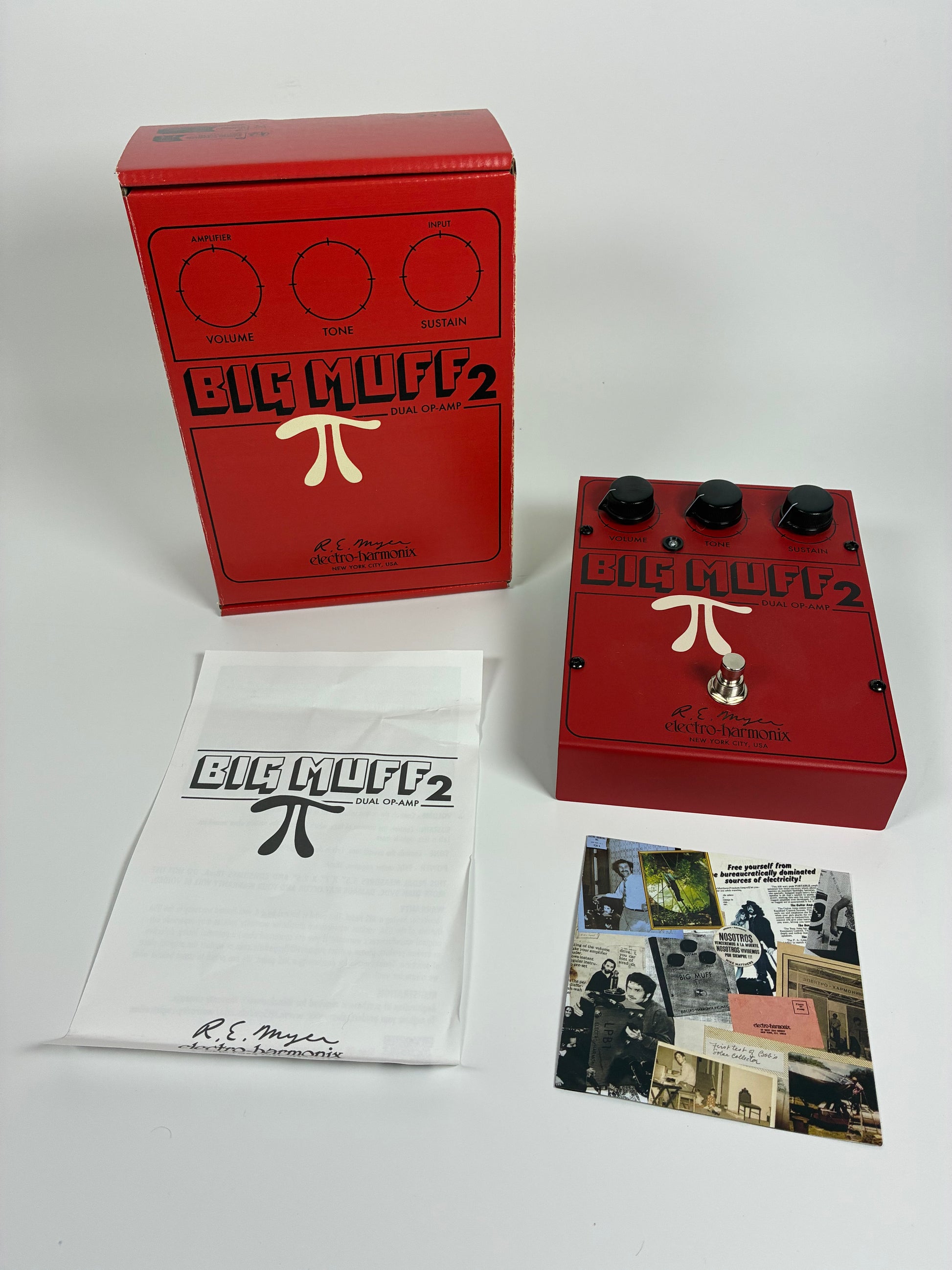 Electro-Harmonix / JHS Big Muff 2 Dual Op-Amp Fuzz - Excellent Condition with Box and Documents
