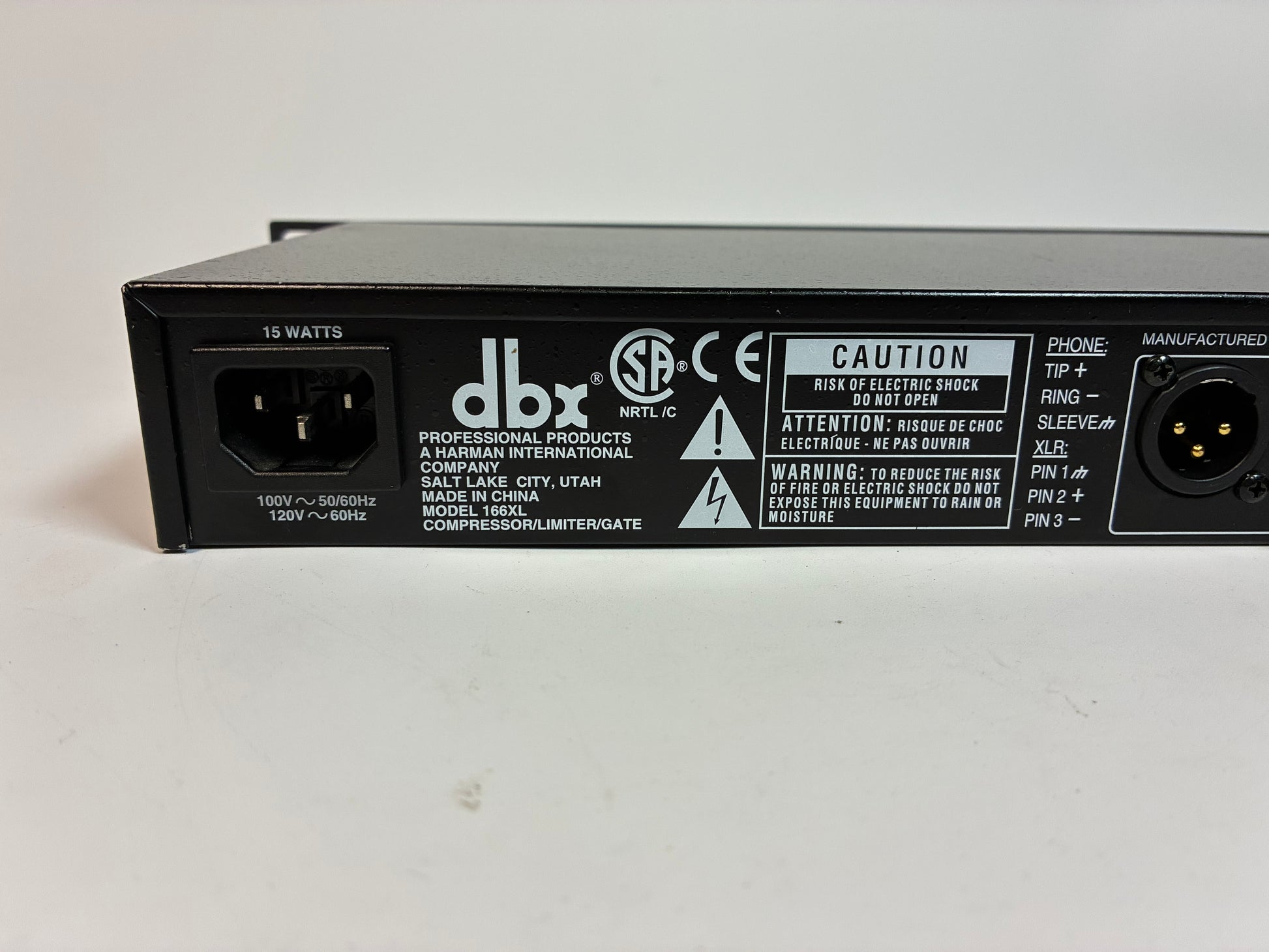 dbx 166XL Stereo Compressor / Limiter / Gate - Excellent Condition