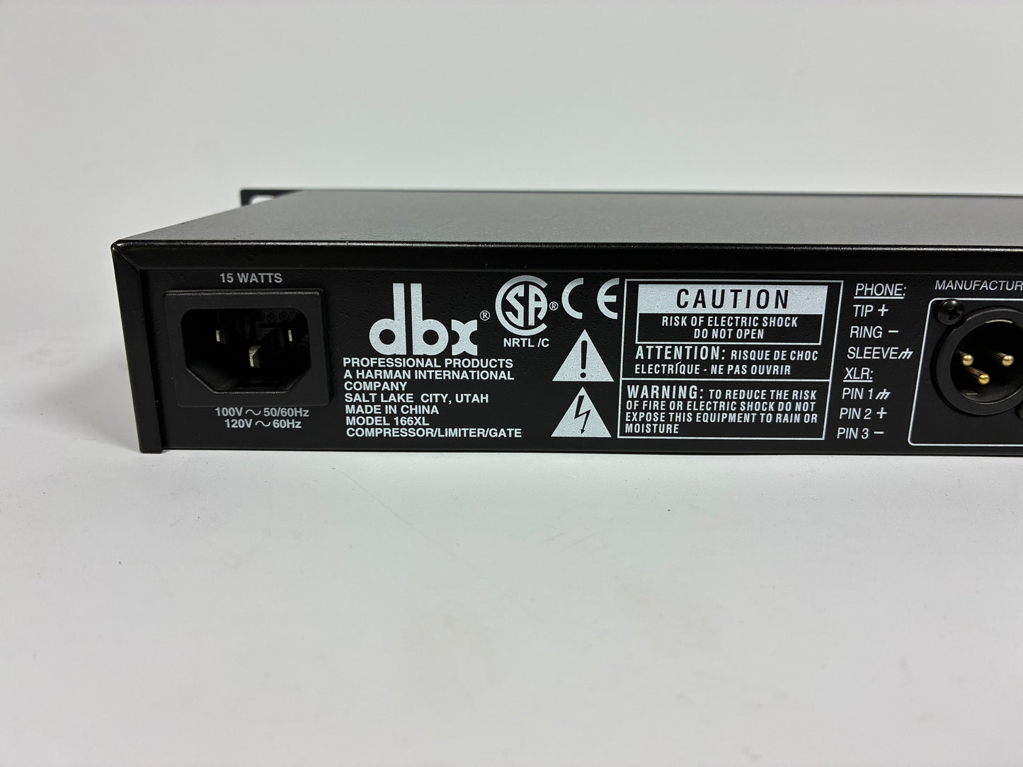 dbx 166XL Stereo Compressor / Limiter / Gate