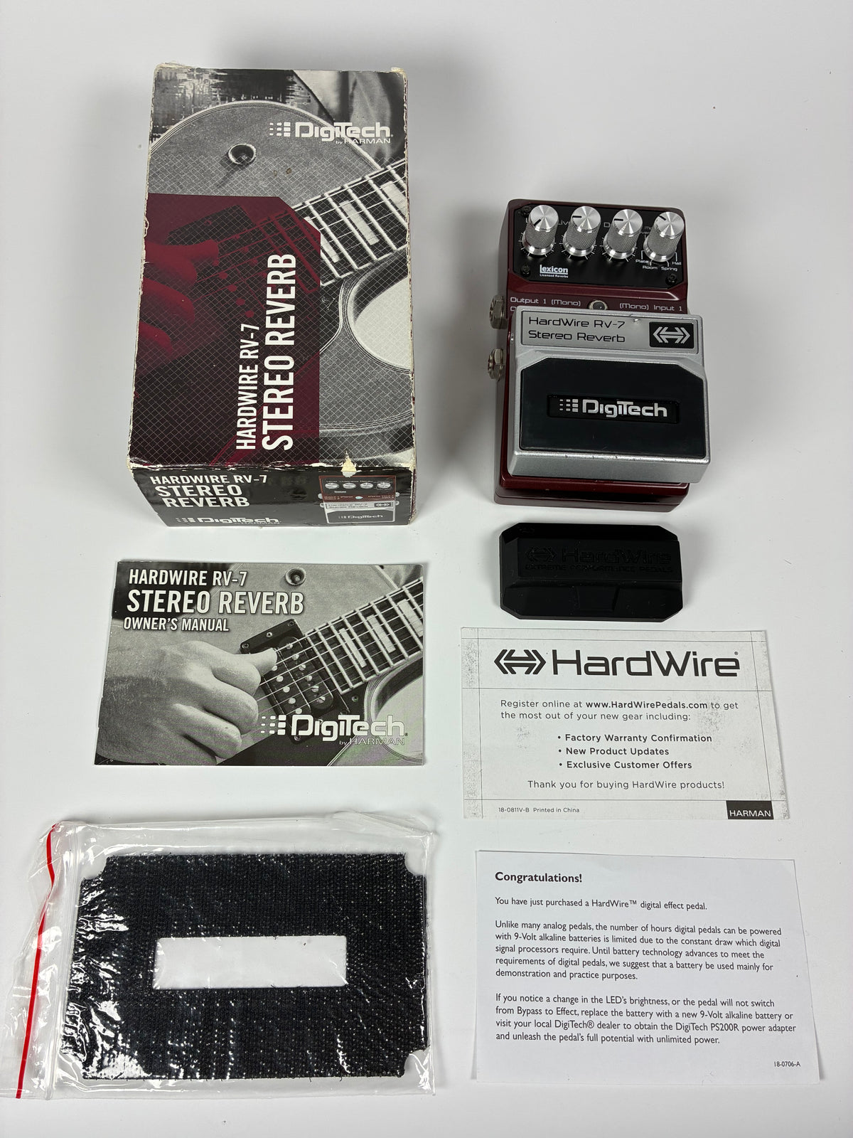 DigiTech Hardwire RV-7 Stereo Reverb - Excellent Condition with Box and Accessories