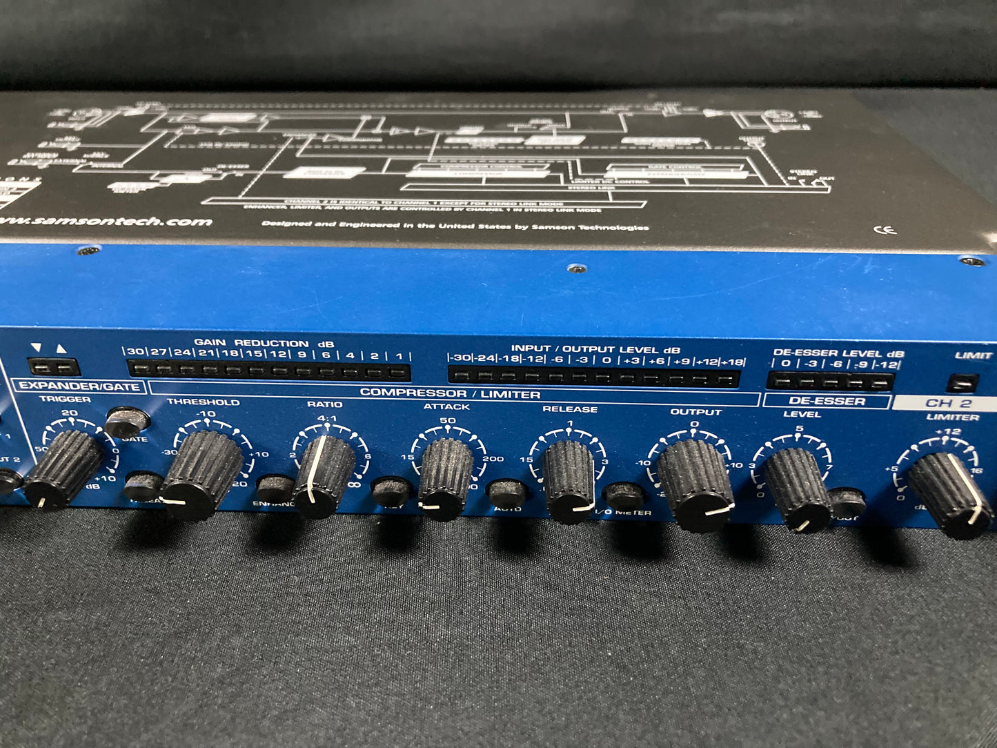 Samson S-Com Plus S Class Stereo Compressor/Limiter 2010s - Blue - With Box