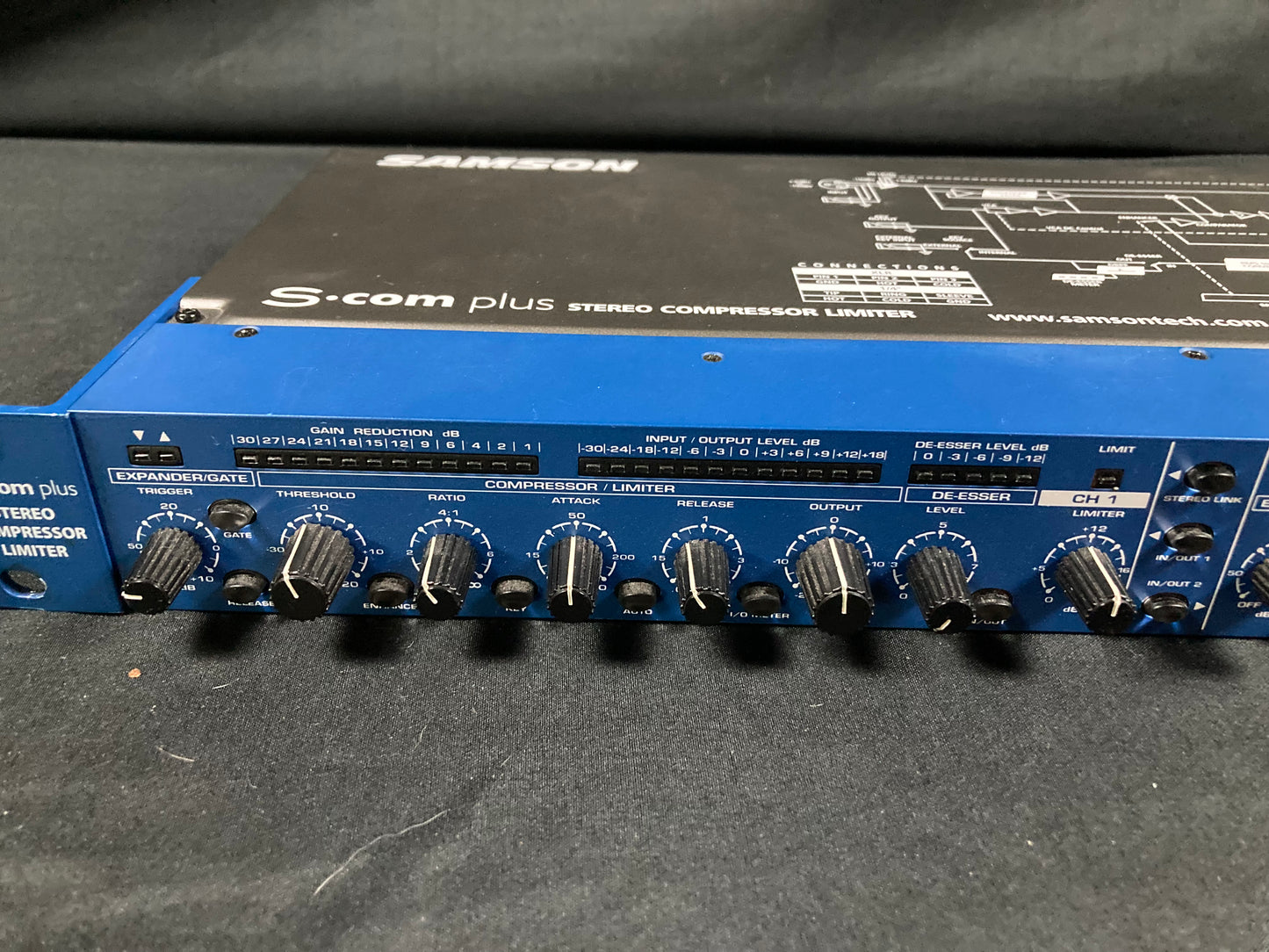 Samson S-Com Plus S Class Stereo Compressor/Limiter 2010s - Blue - With Box