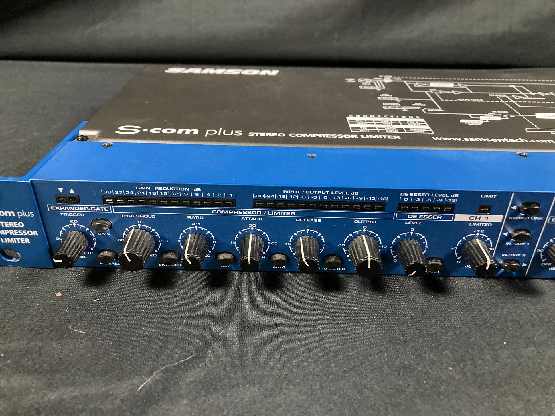 Samson S-Com Plus S Class Stereo Compressor/Limiter 2010s - Blue - With Box