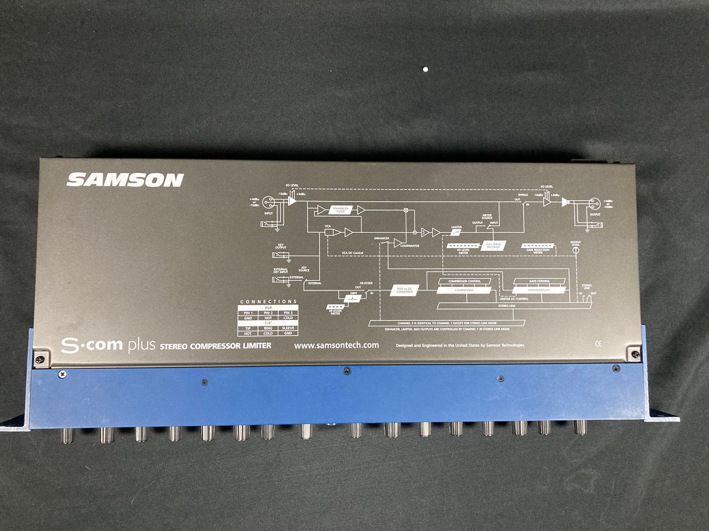 Samson S-Com Plus S Class Stereo Compressor/Limiter 2010s - Blue - With Box